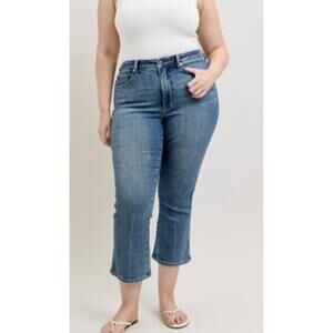 NEW JUDY BLUE tummy control kick flare jeans in blue